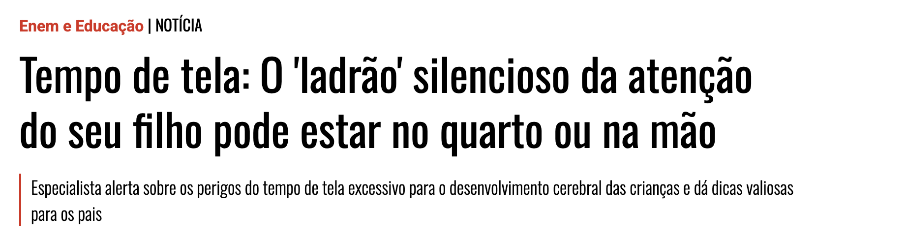 Manchete do JC: Tempo de tela: O 'ladrão' silencioso da atenção do seu filho pode estar no quarto ou na mão